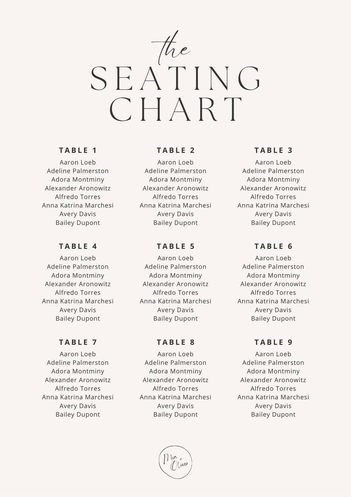 Wedding Seating Chart Template Plan Your Perfect Day