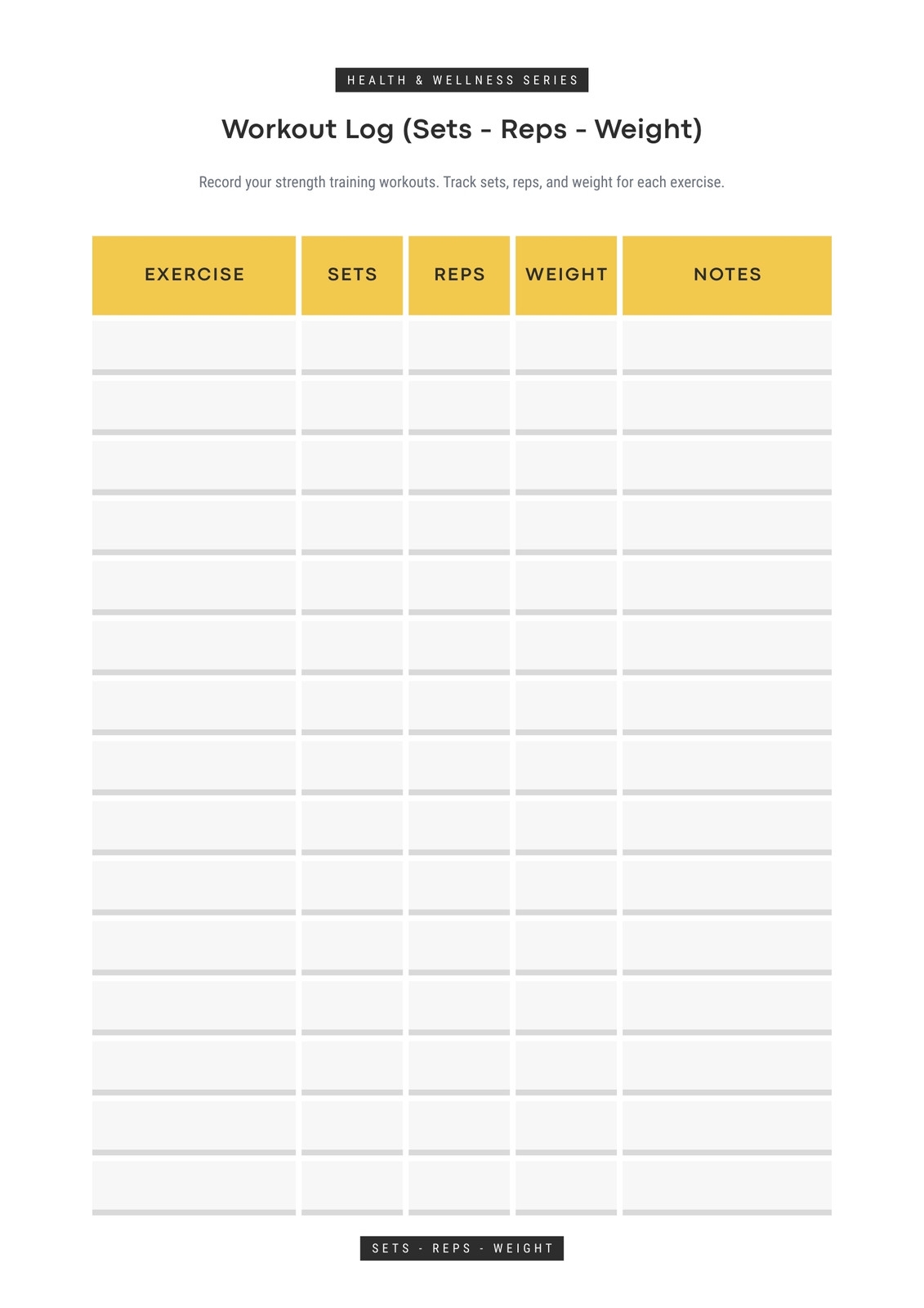 Free Custom Printable Workout Planner Templates Online Canva
