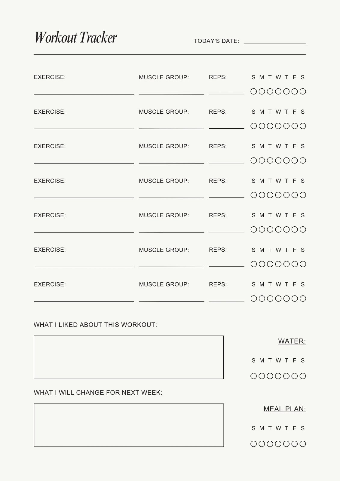 Free Custom Printable Workout Planner Templates Online Canva Free Custom Printable Workout Planner Templates Online Canva