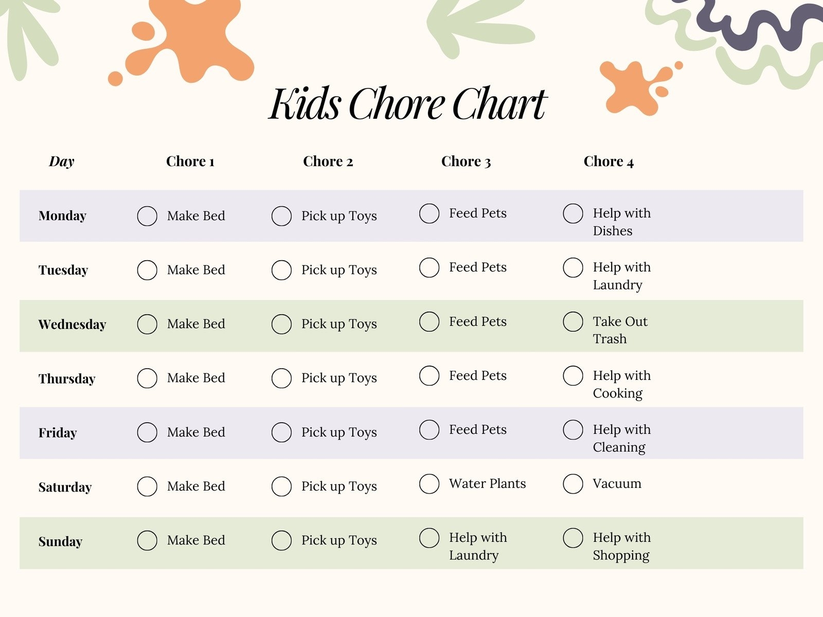 Printable Chore Chart For Kids IMOM