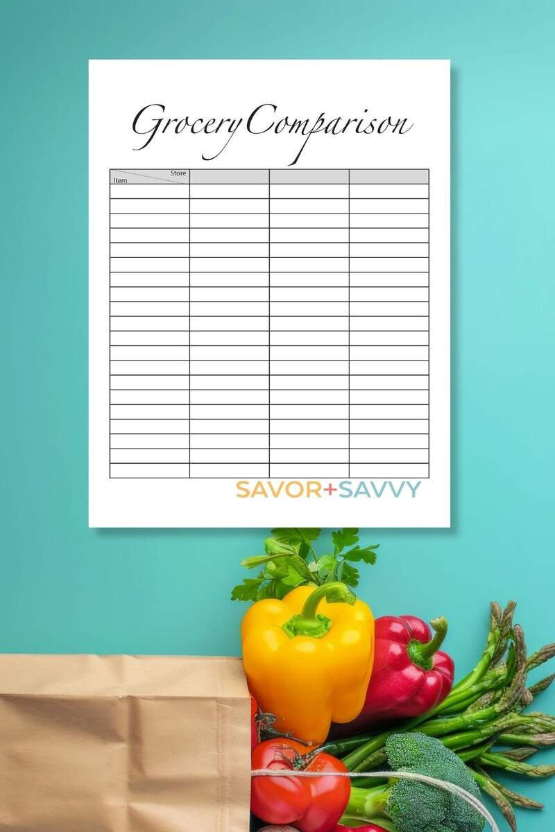 Free Grocery Store Comparison Printable Frugal Thrifty Savor Savvy