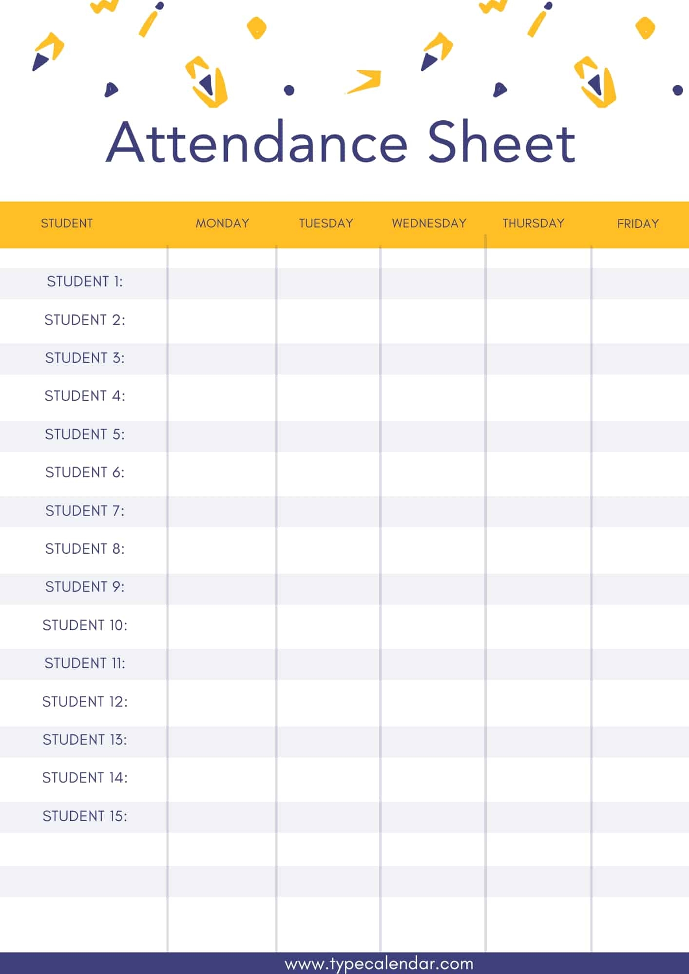 Free Printable Attendance Sheet Templates Word Excel PDF