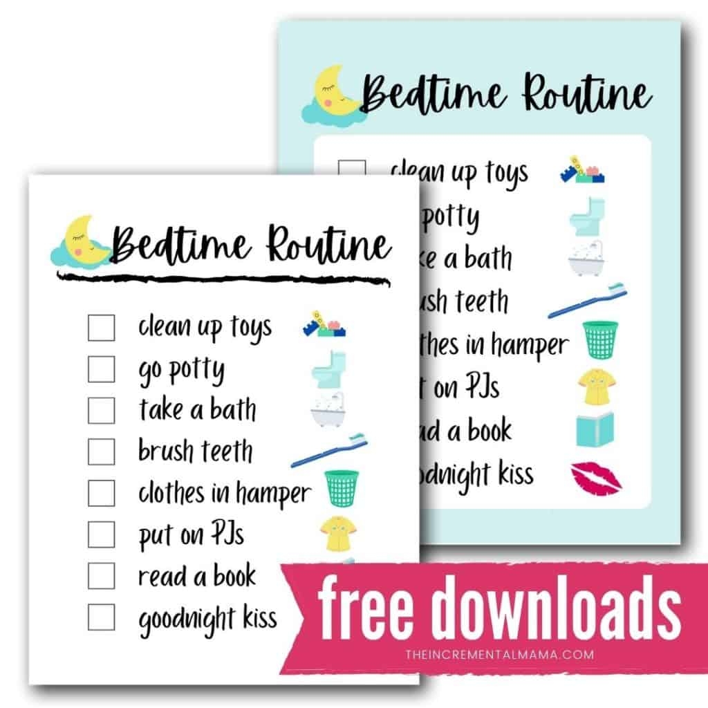 Free Printable Bedtime Routine Chart For Kids Honey Lime