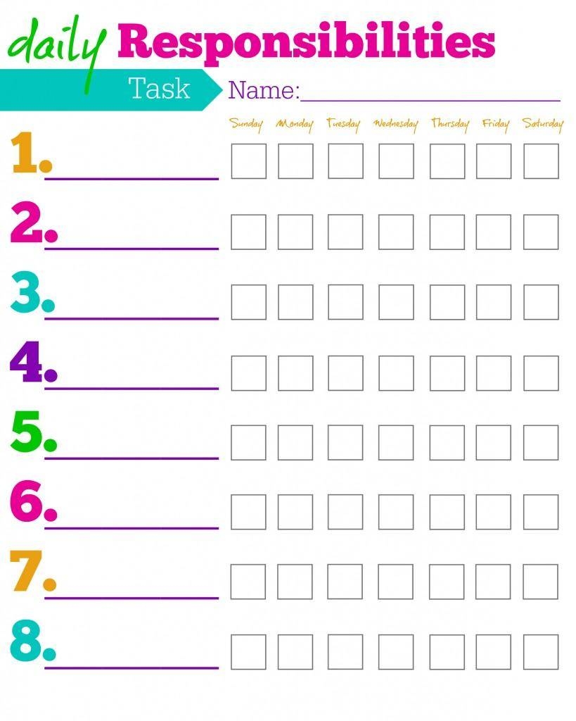FREE Printable Chore Charts For Kids Ideas By Age FREE Printable Chore Charts For Kids Ideas By Age