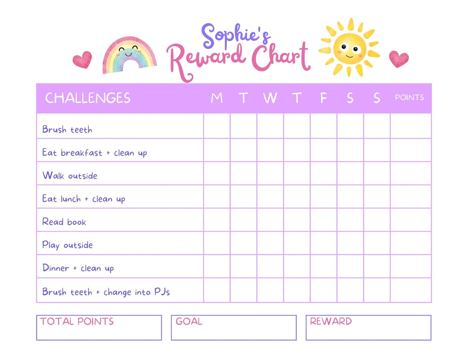 Free Printable Customizable Reward Chart Poster Templates Canva 22 Printable Reward Charts For Kids PDF Excel Word