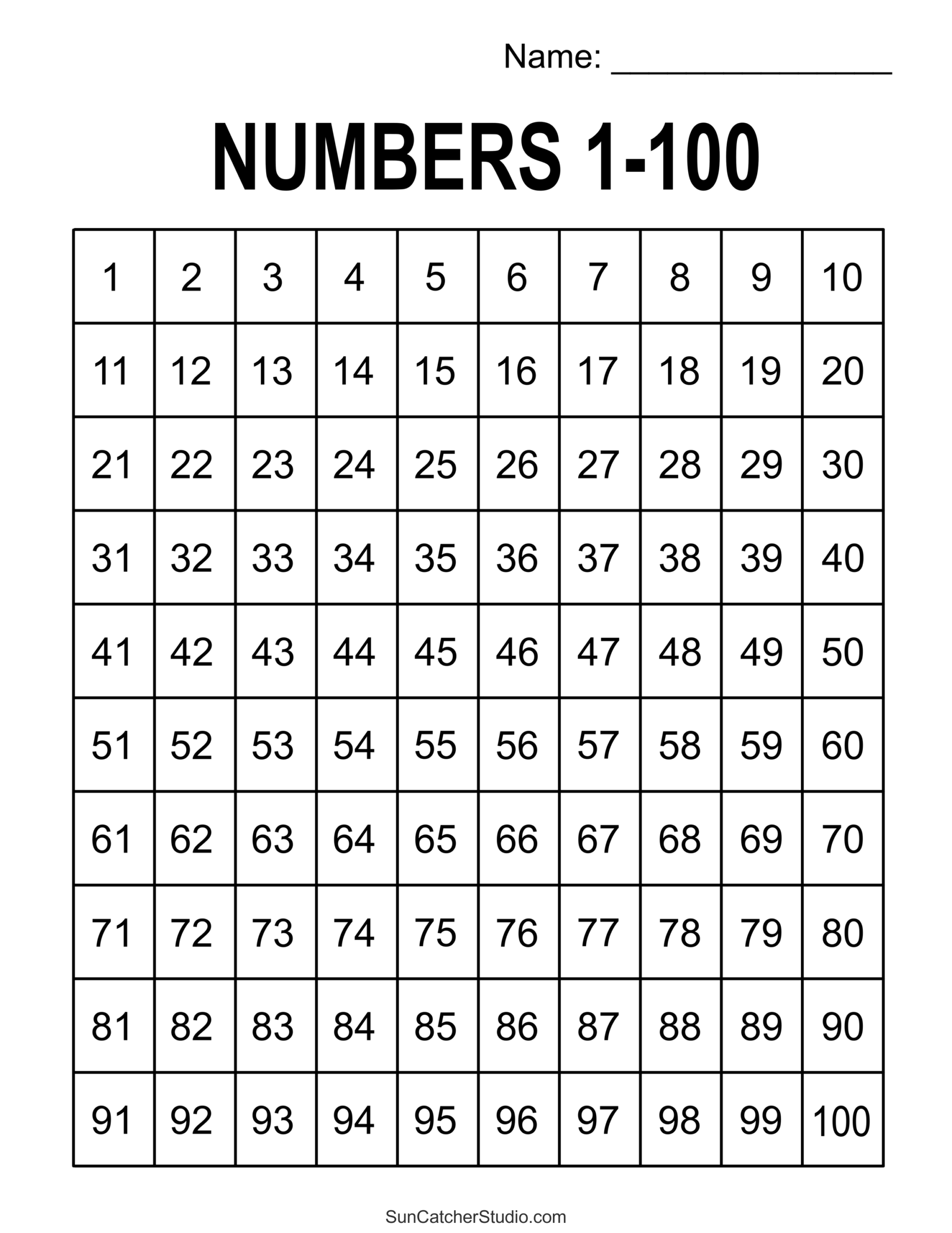 Free Printable Hundreds Charts Numbers 1 To 100 Free Printables Lettering SVG Files Tools Apps Free 1 100 Hundreds Chart To Print PDF
