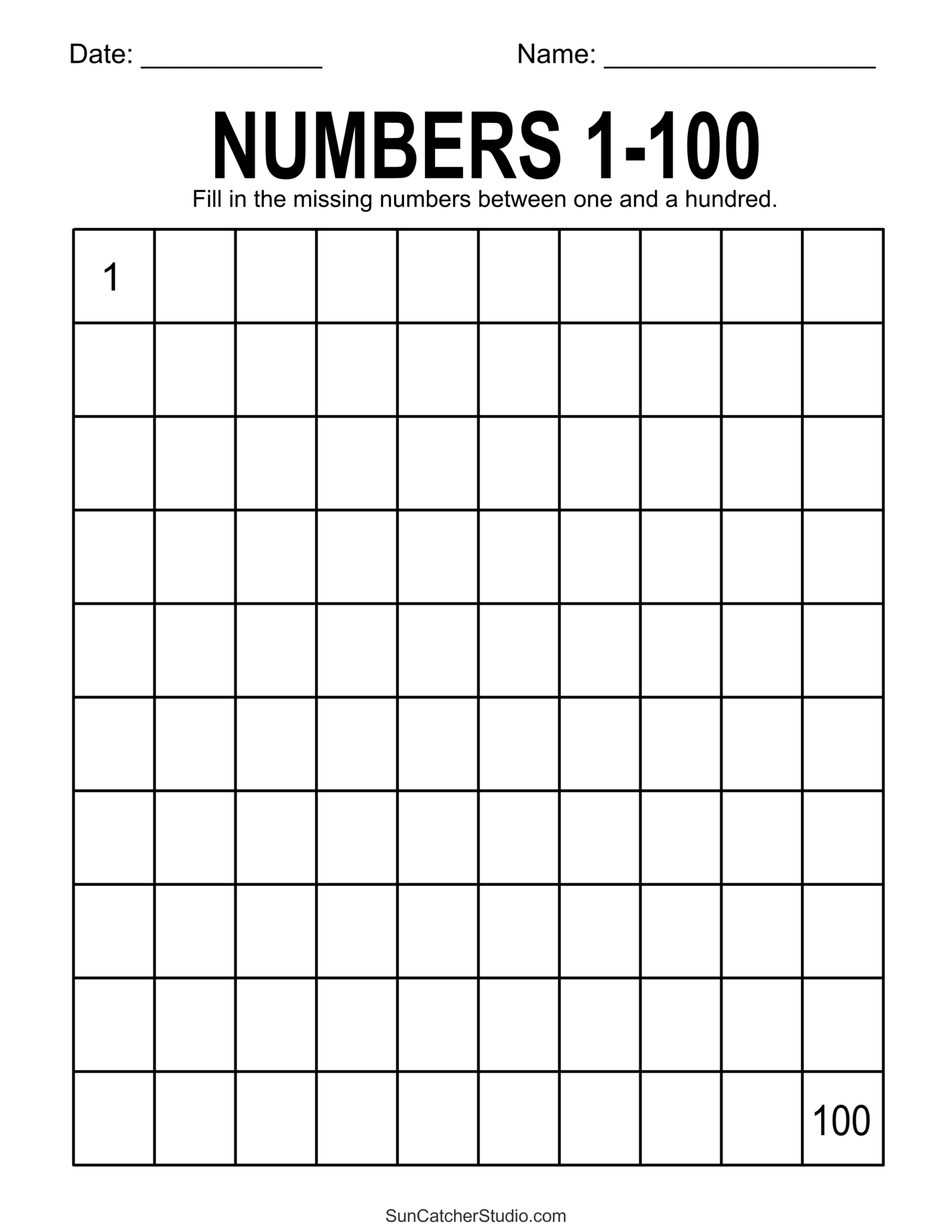 Free Printable Hundreds Charts Numbers 1 To 100 Free Printables Lettering SVG Files Tools Apps Free Printable Hundred Number Chart