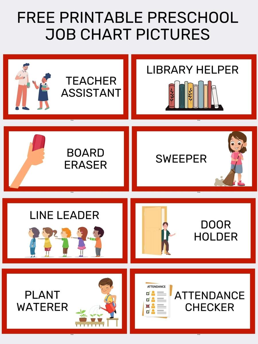 Free Printable Preschool Job Chart Pictures Goally Free Printable Preschool Job Chart Pictures Goally
