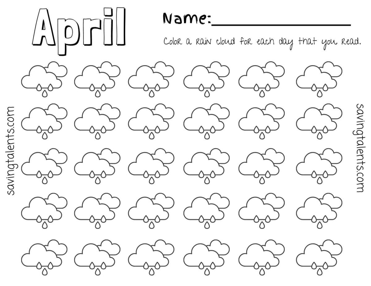 Free Printable Reading Charts For Kids Month By Month Saving Talents