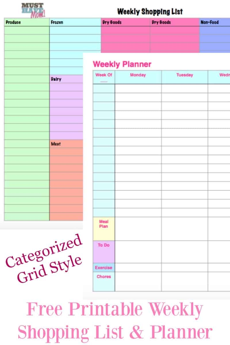 Free Printable Weekly Planner Weekly Shopping List How I Organize My Week Must Have Mom Free Printable Weekly Planner Weekly Shopping List How I Organize My Week Must Have Mom