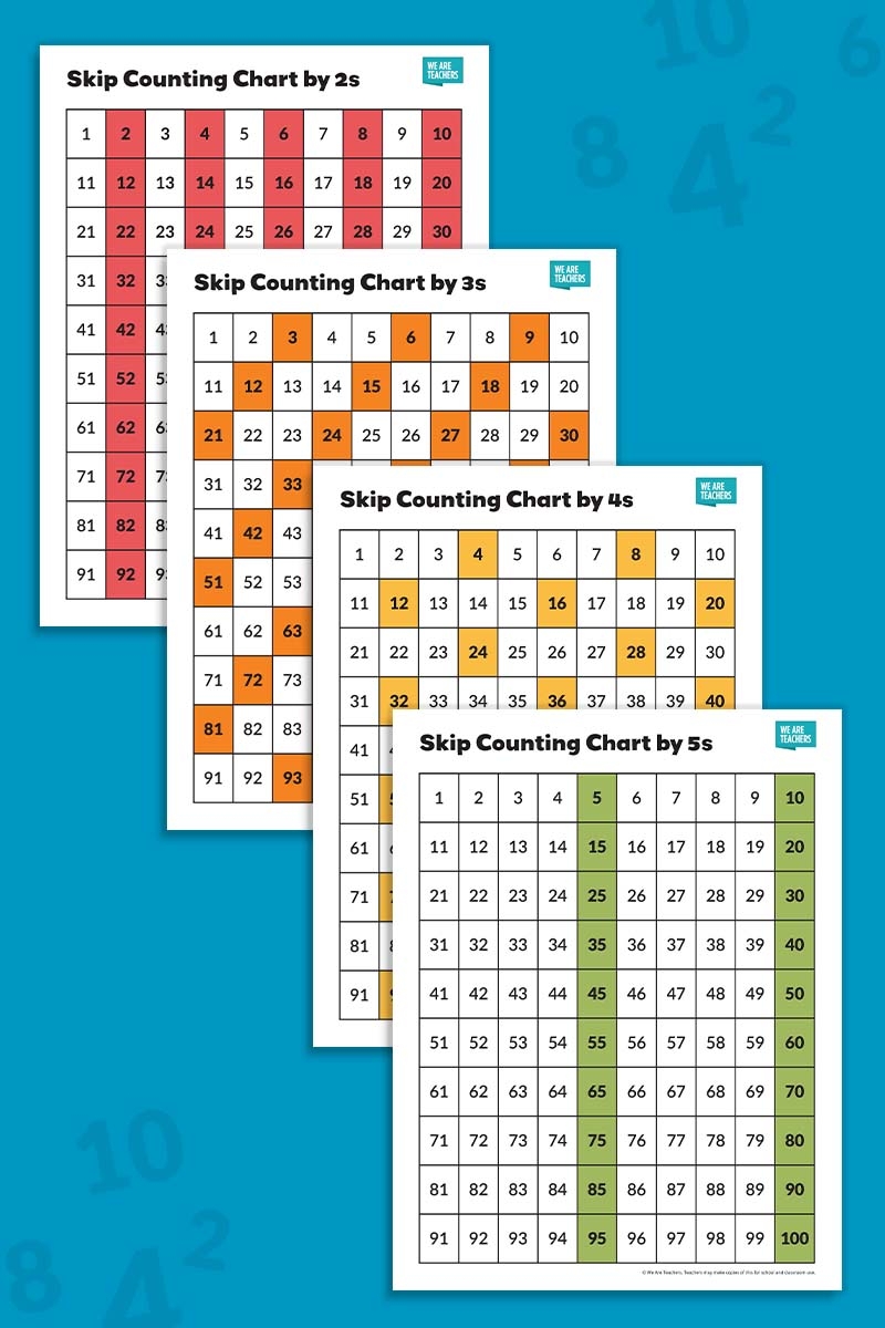 Free Skip Counting Chart Printable Bundle Division Charts And Tables Free Printable PDF Math Worksheets Free Printables Lettering SVG Files Tools Apps