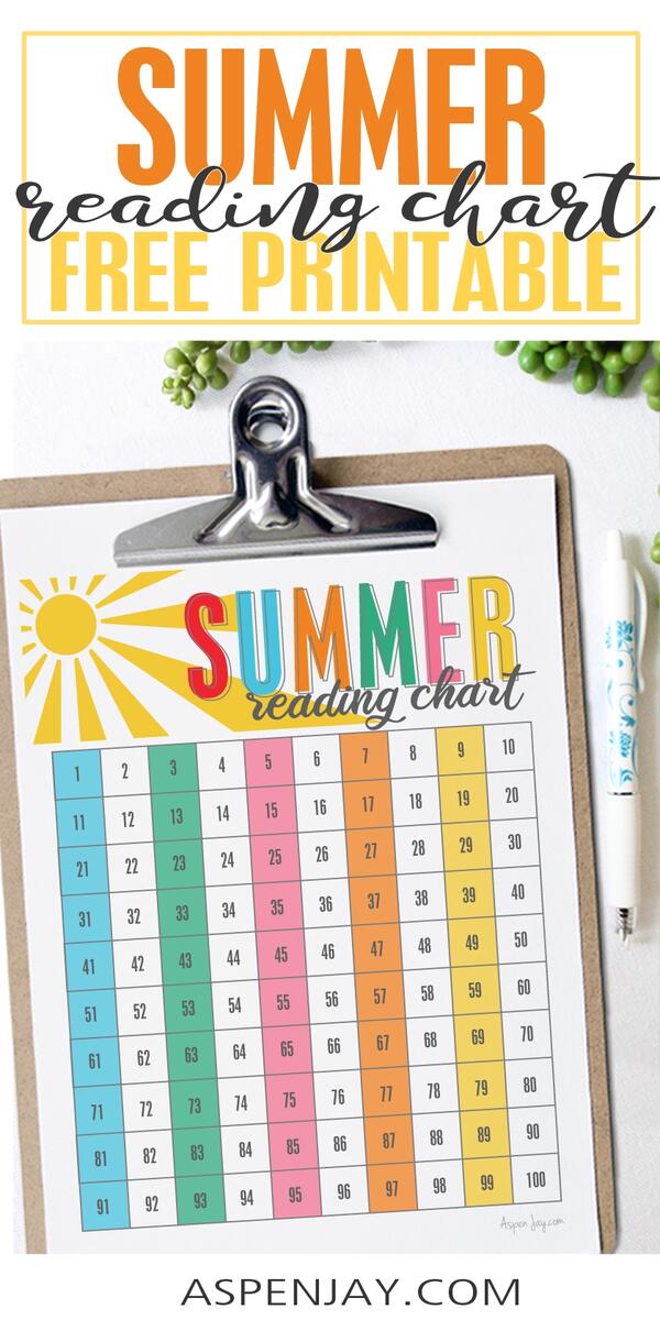 Free Summer Reading Chart Printable Aspen Jay