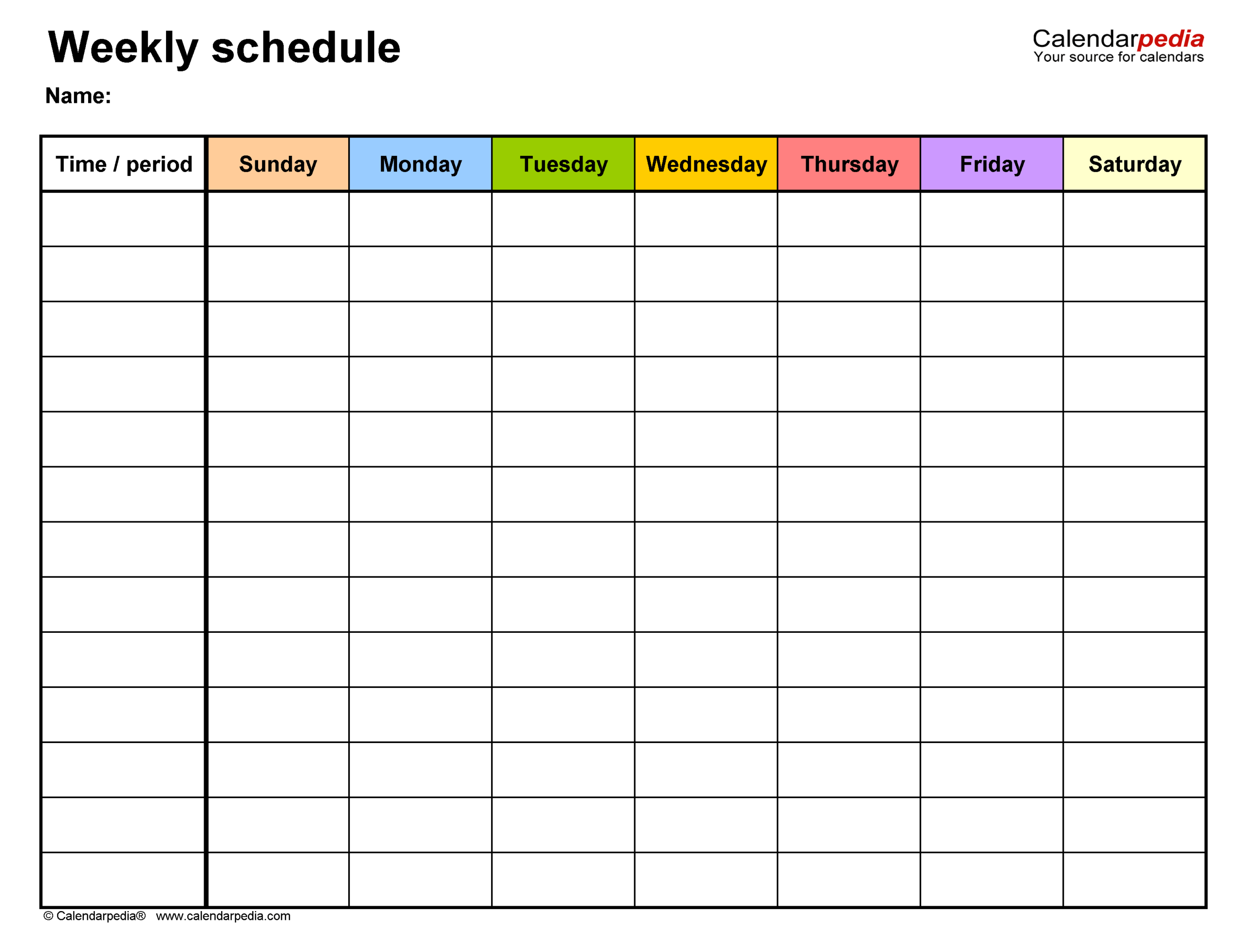 Free Weekly Schedules For PDF 24 Templates Free Weekly Schedules For PDF 24 Templates