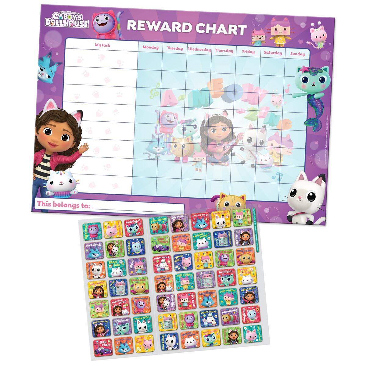 Gabby S Dollhouse Reward Chart Paper Projects