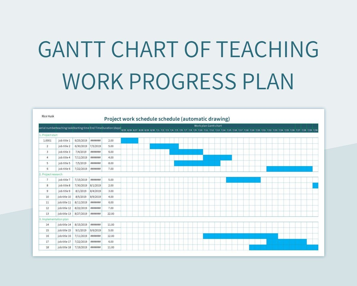 Gantt Chart Of Teaching Work Progress Plan Excel Template And Google Sheets File For Free Download Slidesdocs Gantt Chart Of Teaching Work Progress Plan Excel Template And Google Sheets File For Free Download Slidesdocs