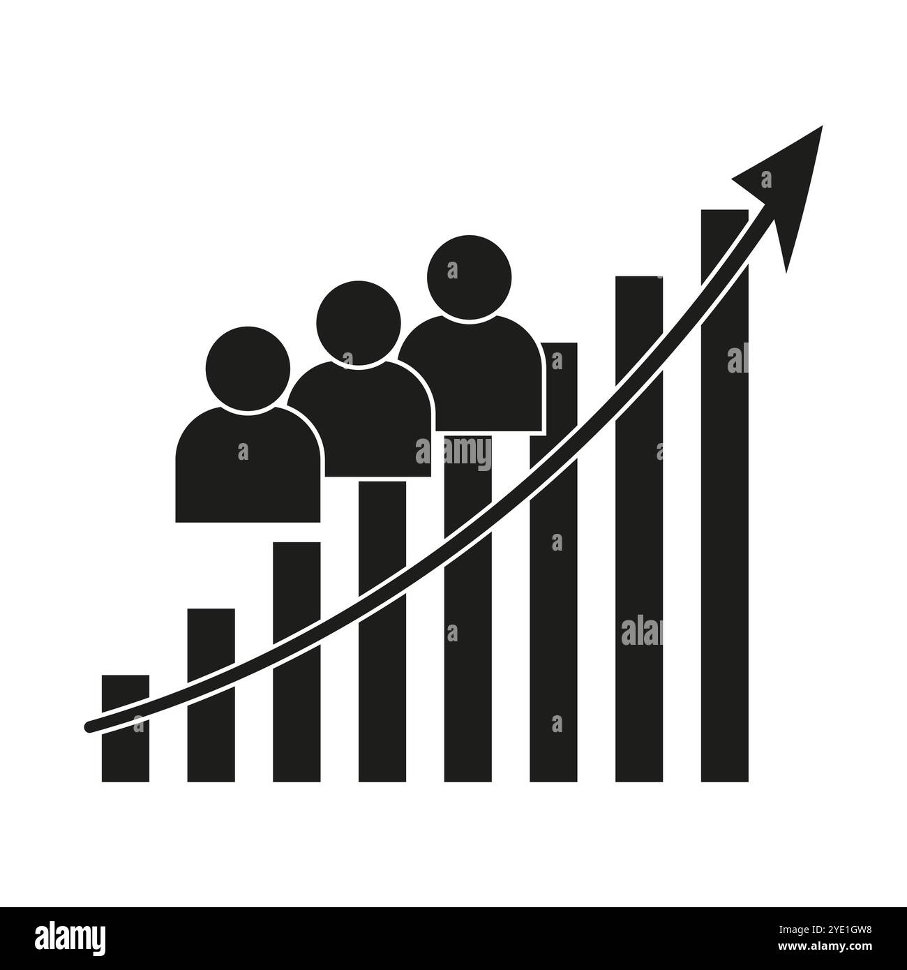 Growth Chart Icon Team Progress Symbol Increasing People Graph Vector Business Shape Stock Vector Image Art Alamy