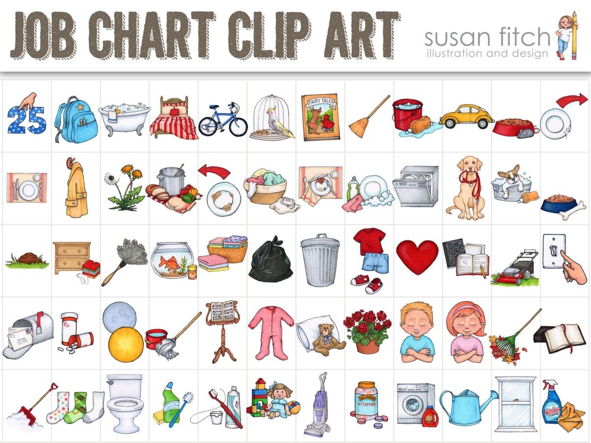 Job Chart Chore Chart Clip Art Worksheets Library Susan Fitch Design Job Chart