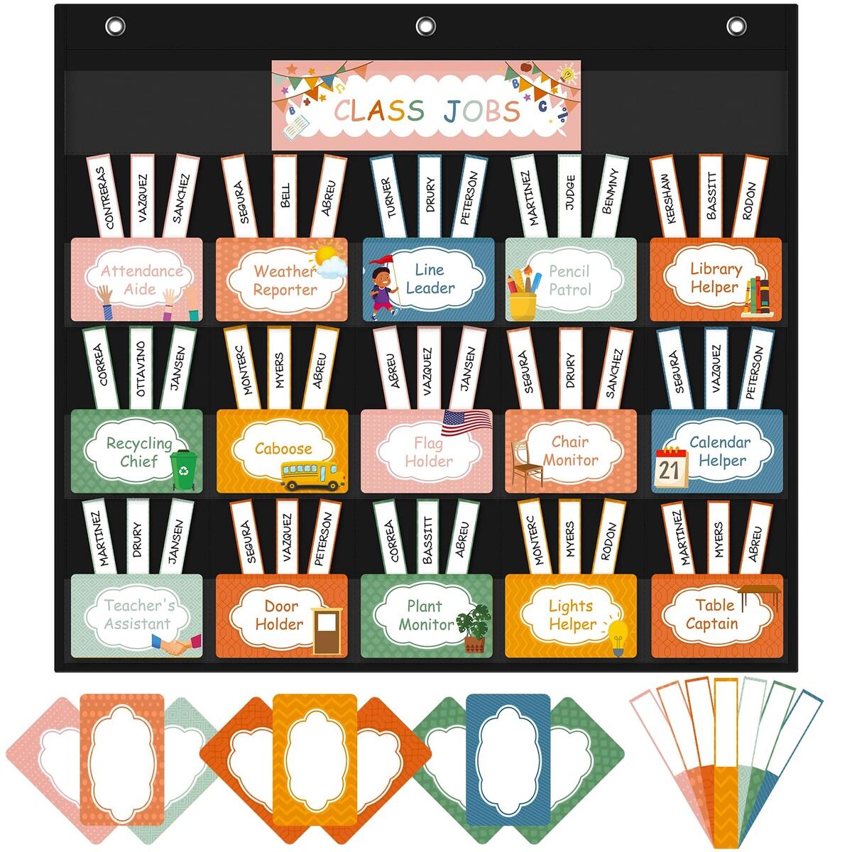 Jobs Pocket Chart For Classroom With 69 Cards Teacher Helping Hands Pocket EBay
