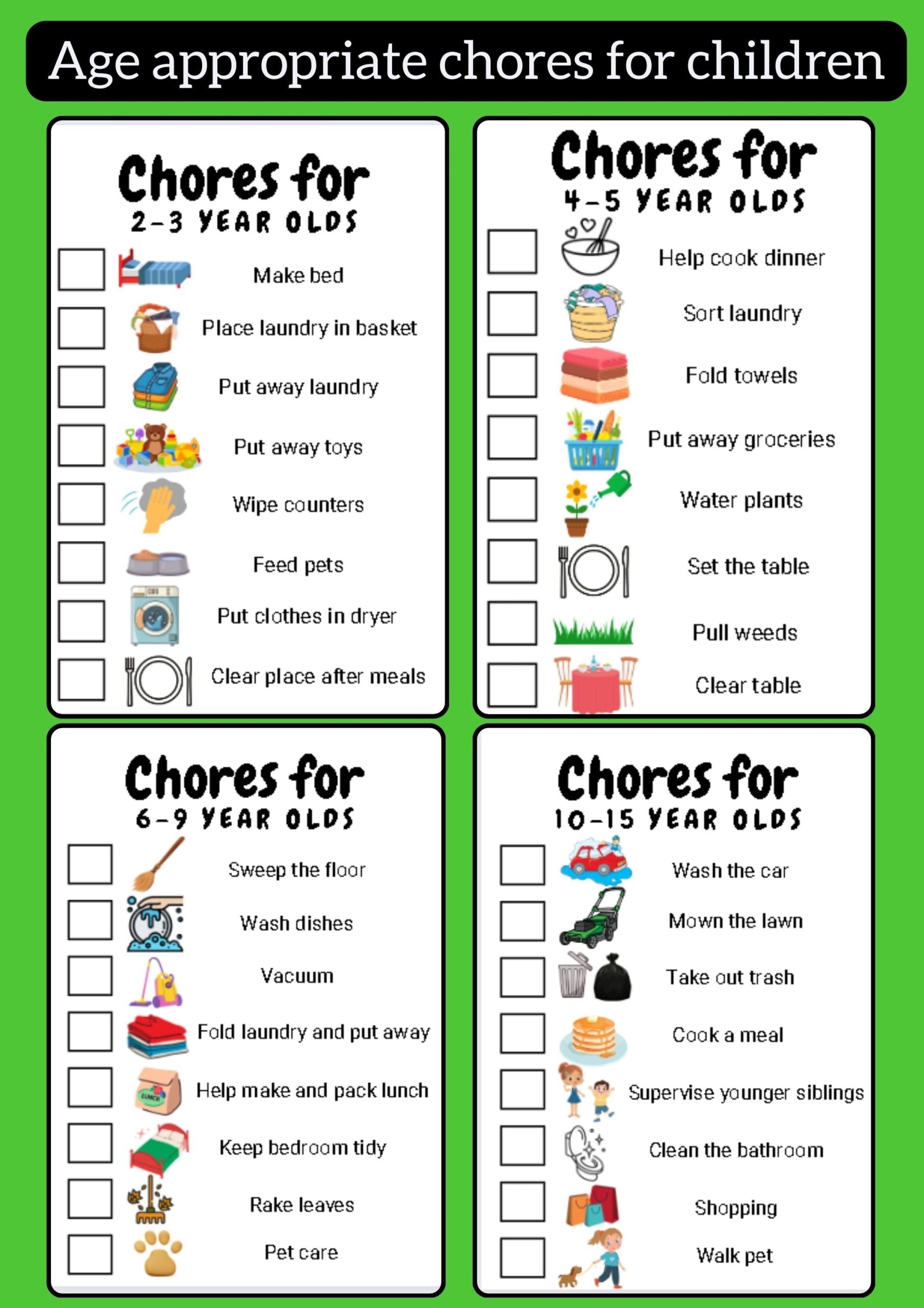 Kids Chores Kids Responsibility Age Appropriate Chores Kids List Checklist Household Chores Parenting Kids Independent Etsy Israel