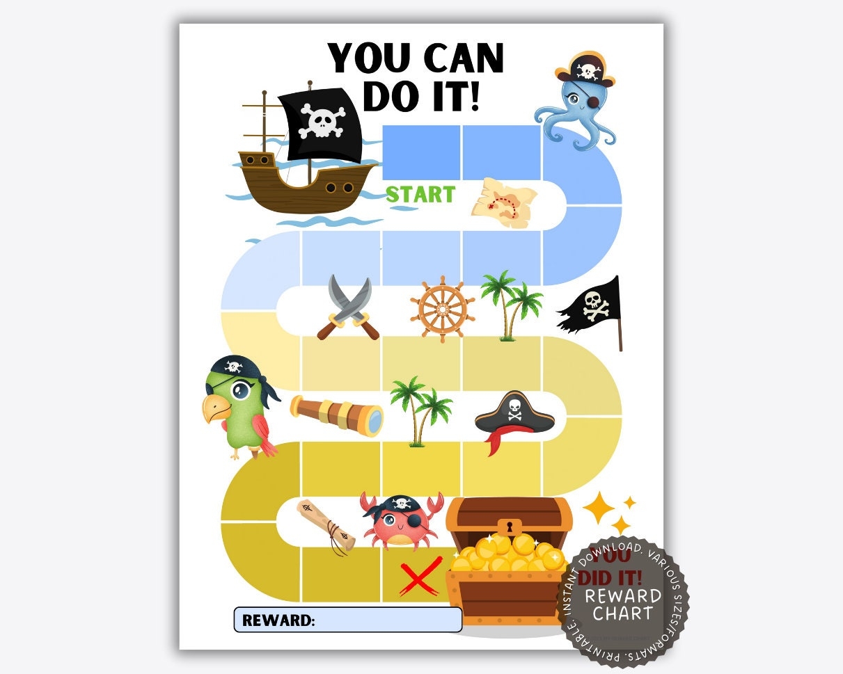 Kids Pirate Chart Etsy Kids Pirate Chart Etsy