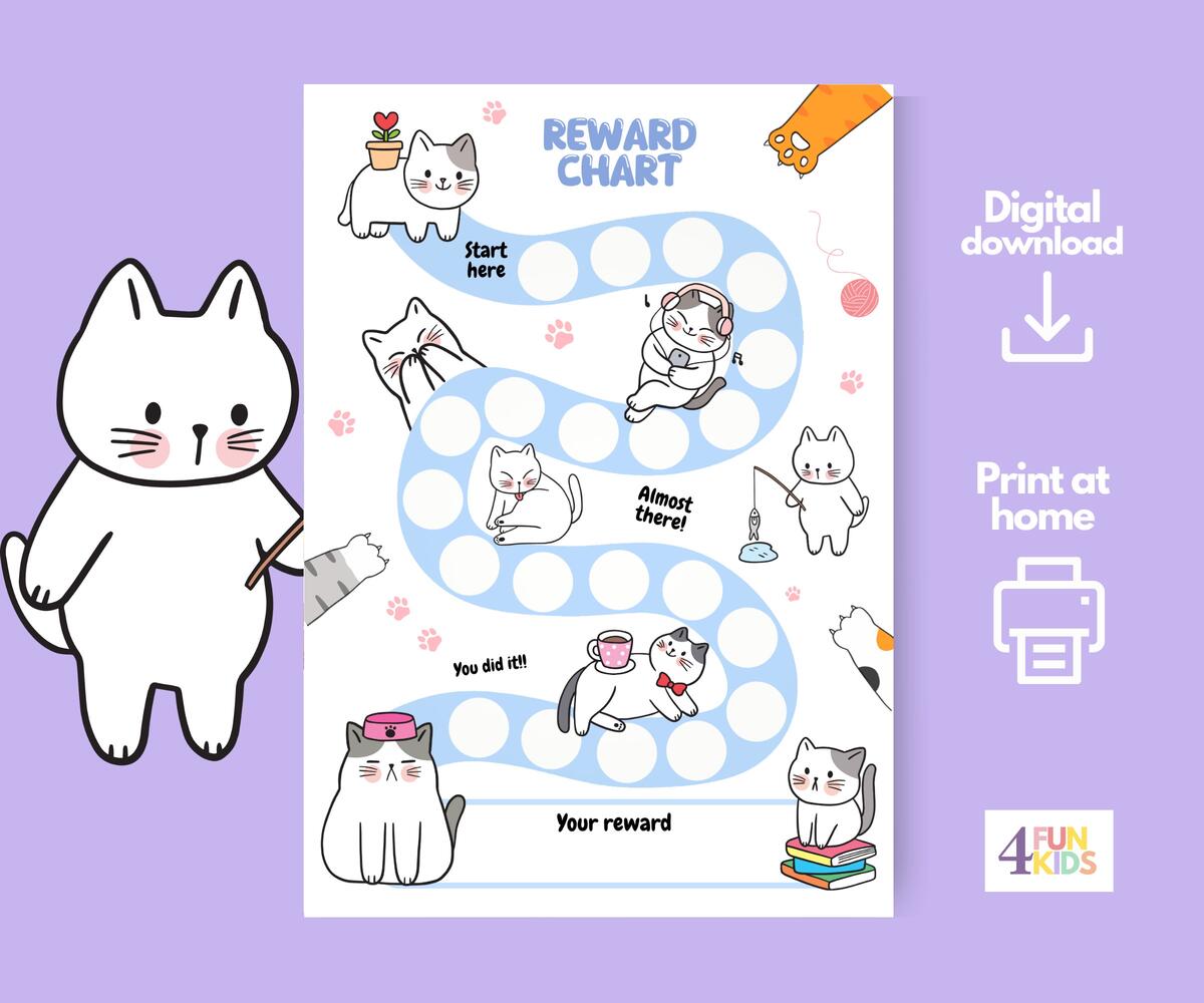 Kitty Reward Chart Etsy Sweden
