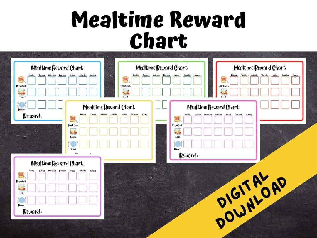 Mealtime Reward Chart Picky Eaters Autism SEN Kids Digital Download Etsy