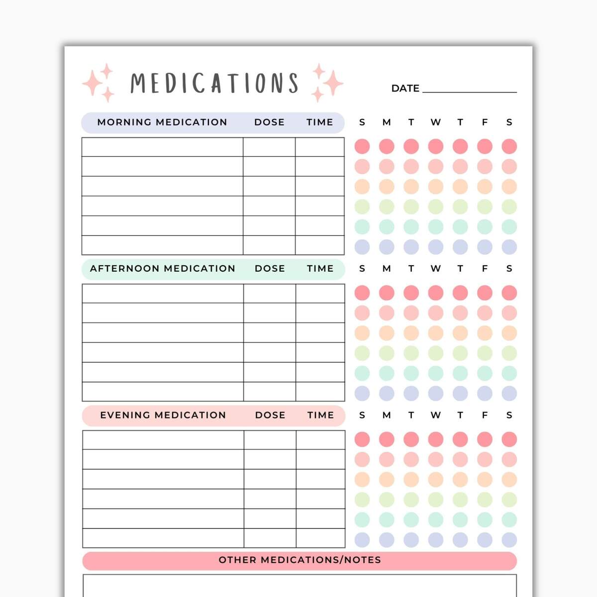 Medication Tracker Printable Weekly Medication Log Medicine Tracker Medication List Medication Log Medication Chart Daily PDF A4 Letter Etsy Sweden