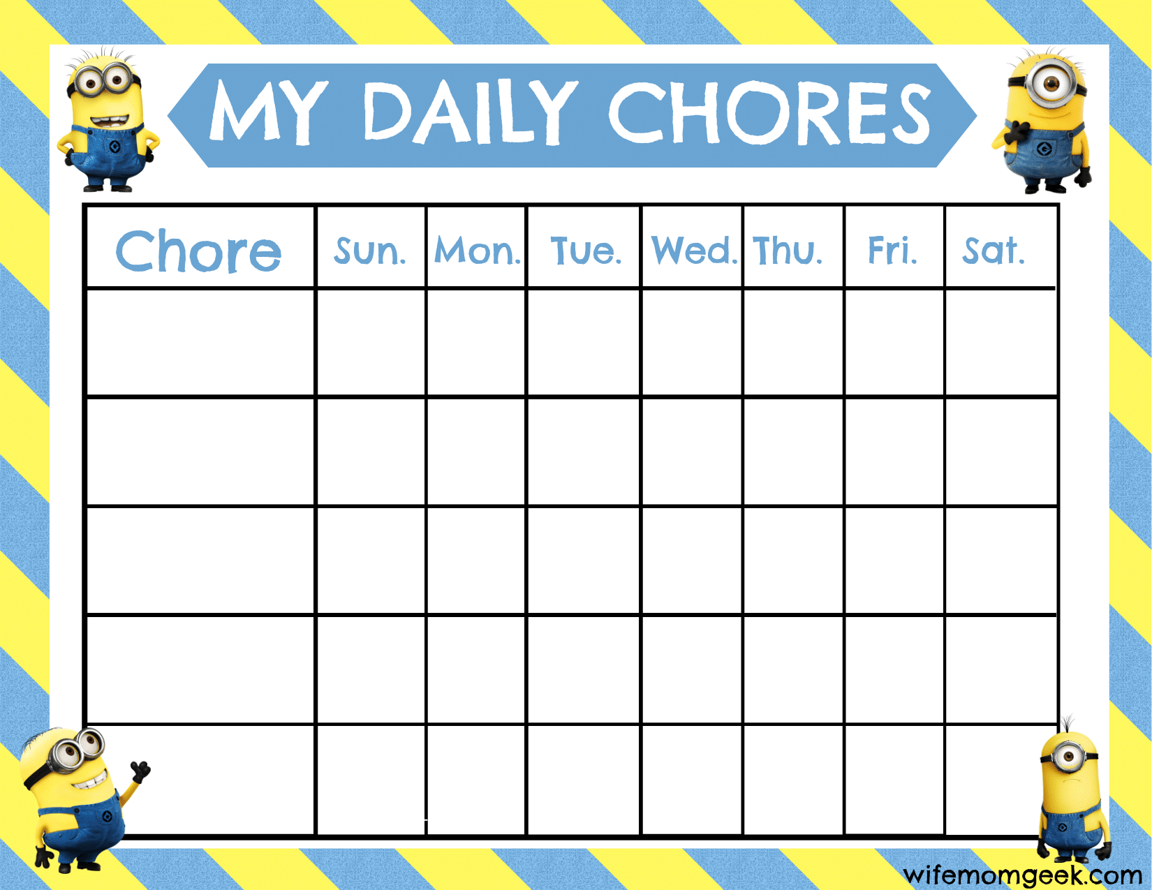 Printable Minions Reward Chart Minions Kids Behavior Chart Instant Download Chart Toddler Reward Chart Kids Game Children Game Etsy