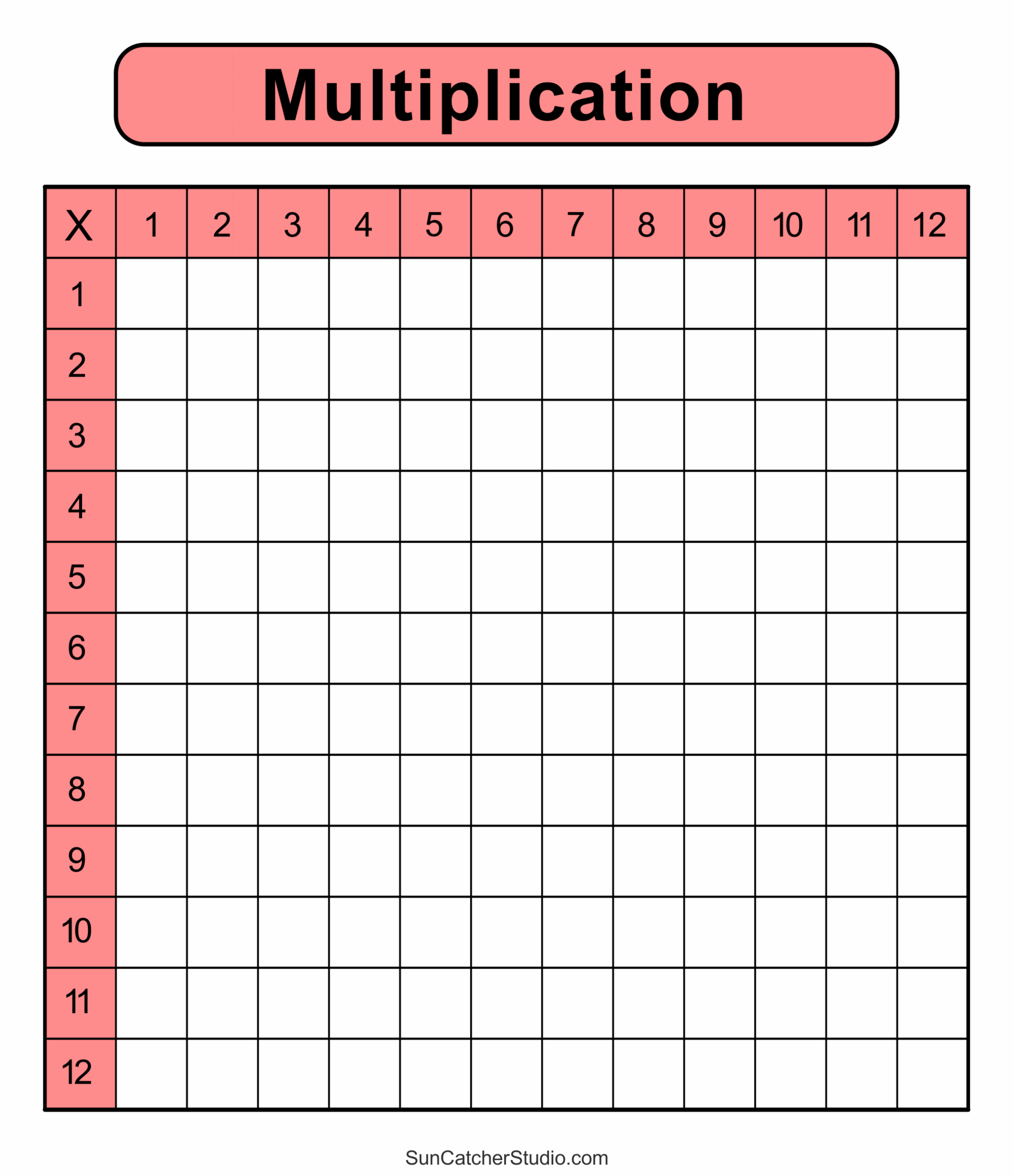 Multiplication Charts PDF Free Printable Times Tables Free Printables Lettering SVG Files Tools Apps Free Blank Hundreds Chart Printable PDF