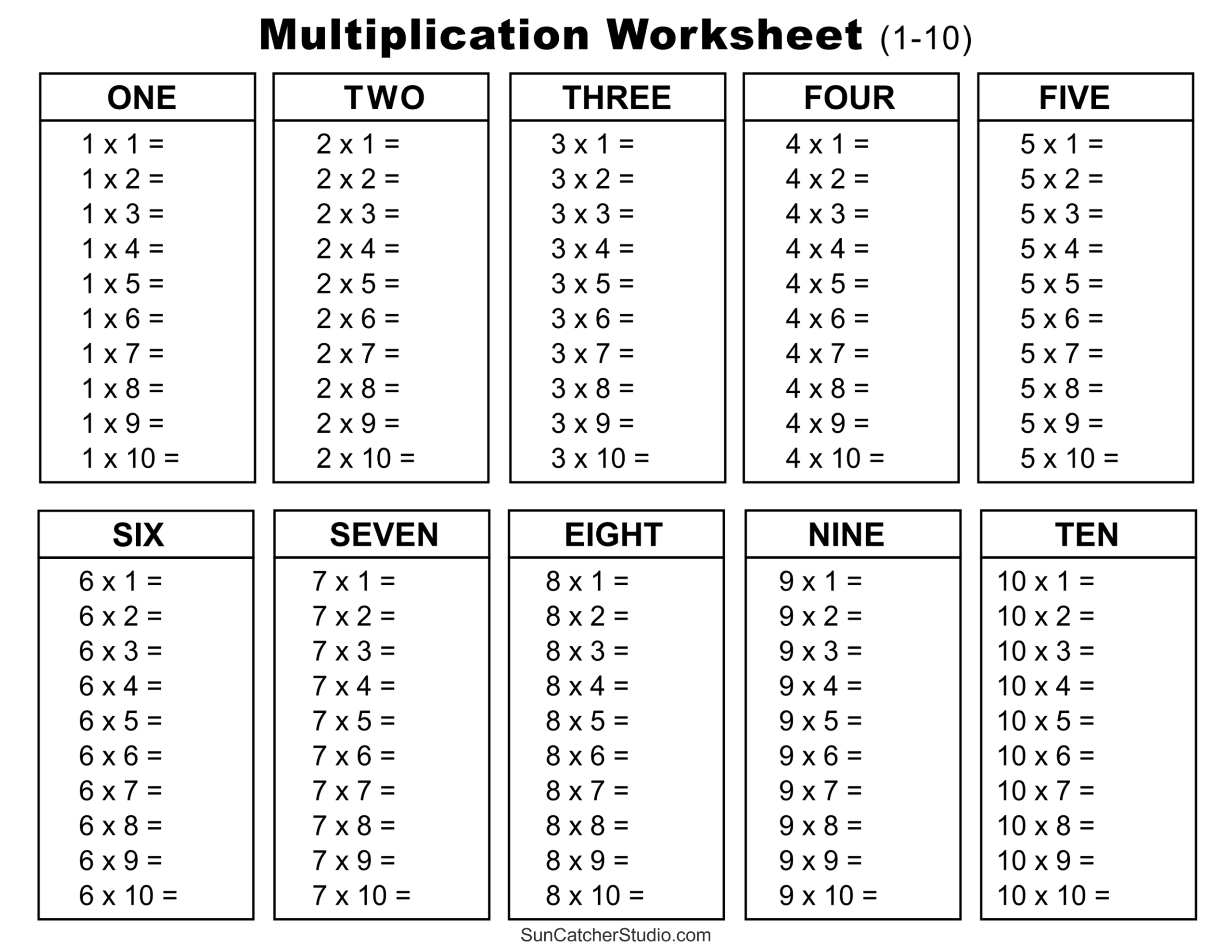 All Times Tables Chart Print For Free Many Colors Memozor