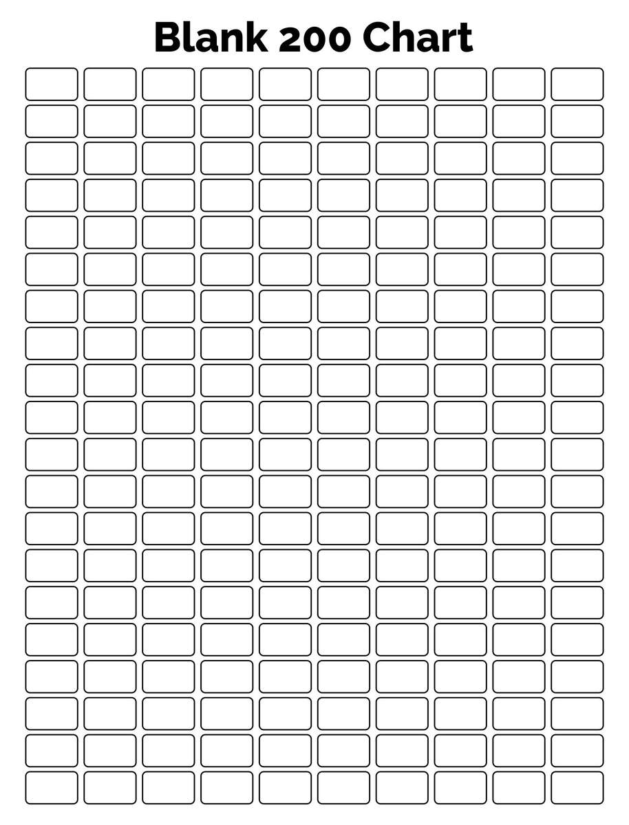 Number Chart 1 200 10 Free PDF Printables Printablee