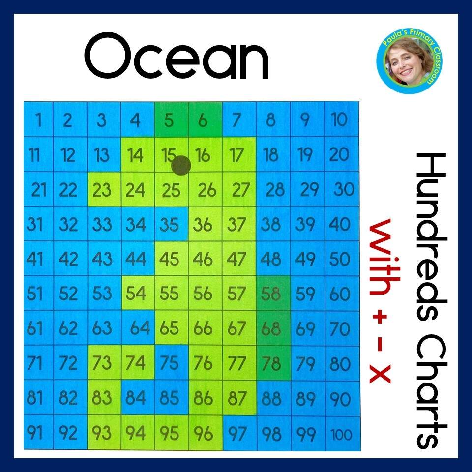 Ocean 100s Chart Hundreds Chart 100 Charts Addition Subtraction Multiply Classful Ocean 100s Chart Hundreds Chart 100 Charts Addition Subtraction Multiply Classful
