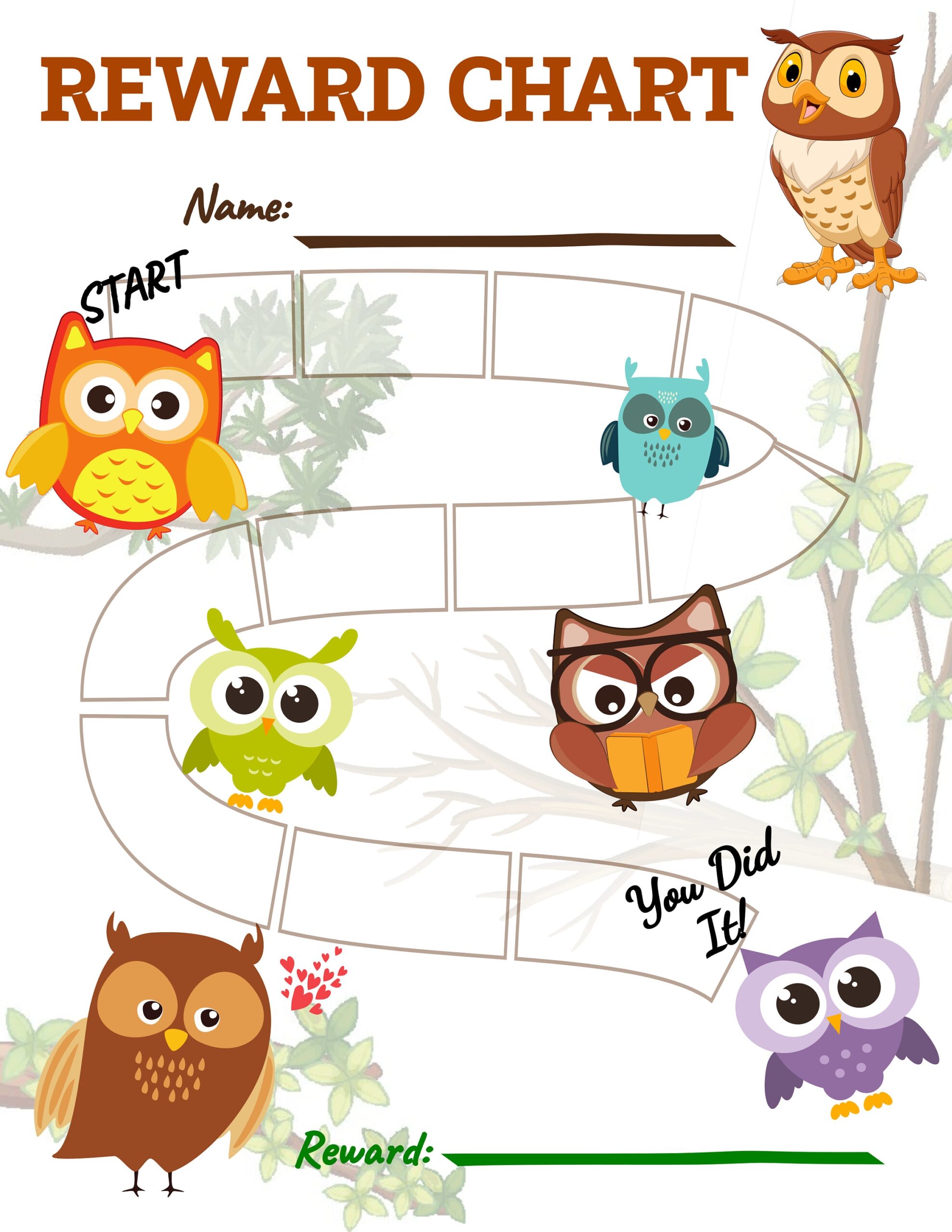 Owl Stars Chart Splash Publications