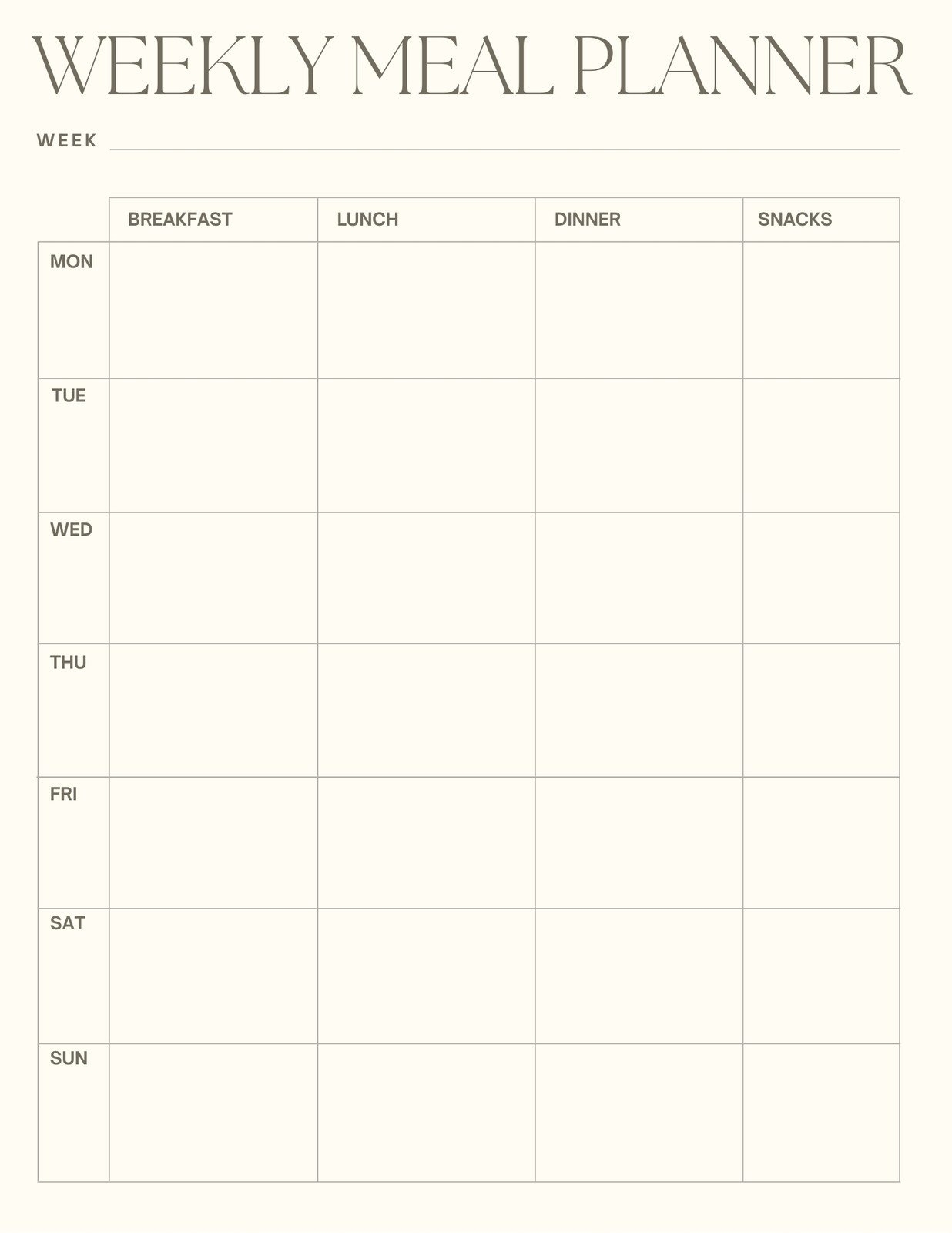 Page 2 Free Printable Meal Planner Templates To Edit Online Canva