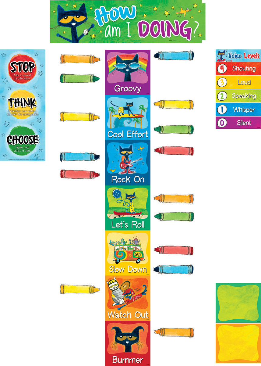 Pete The Cat How Am I Doing Mini Bulletin Board TCR63926 Teacher Created Resources Cat Reward Chart Potty Training Behavior Tracker PDF PNG JPG Etsy