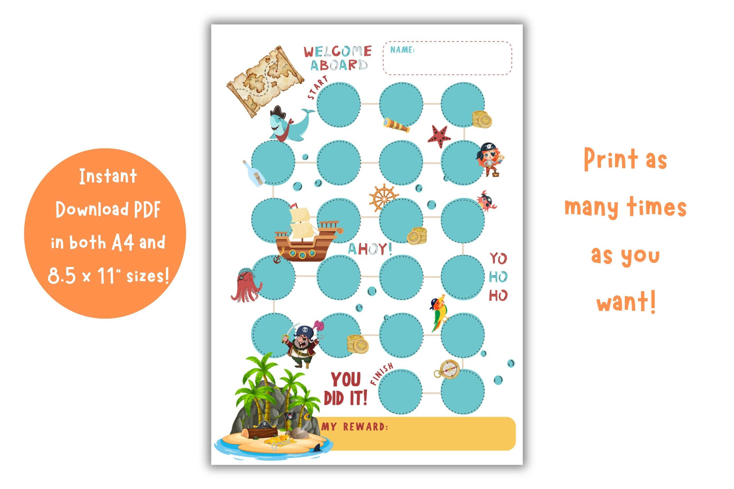 Pirate Map Reward Chart Etsy Pirate Map Reward Chart Etsy