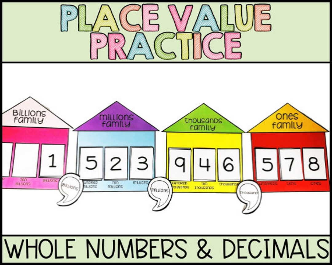 Place Value Chart Posters And Place Value Activities And Worksheets Etsy