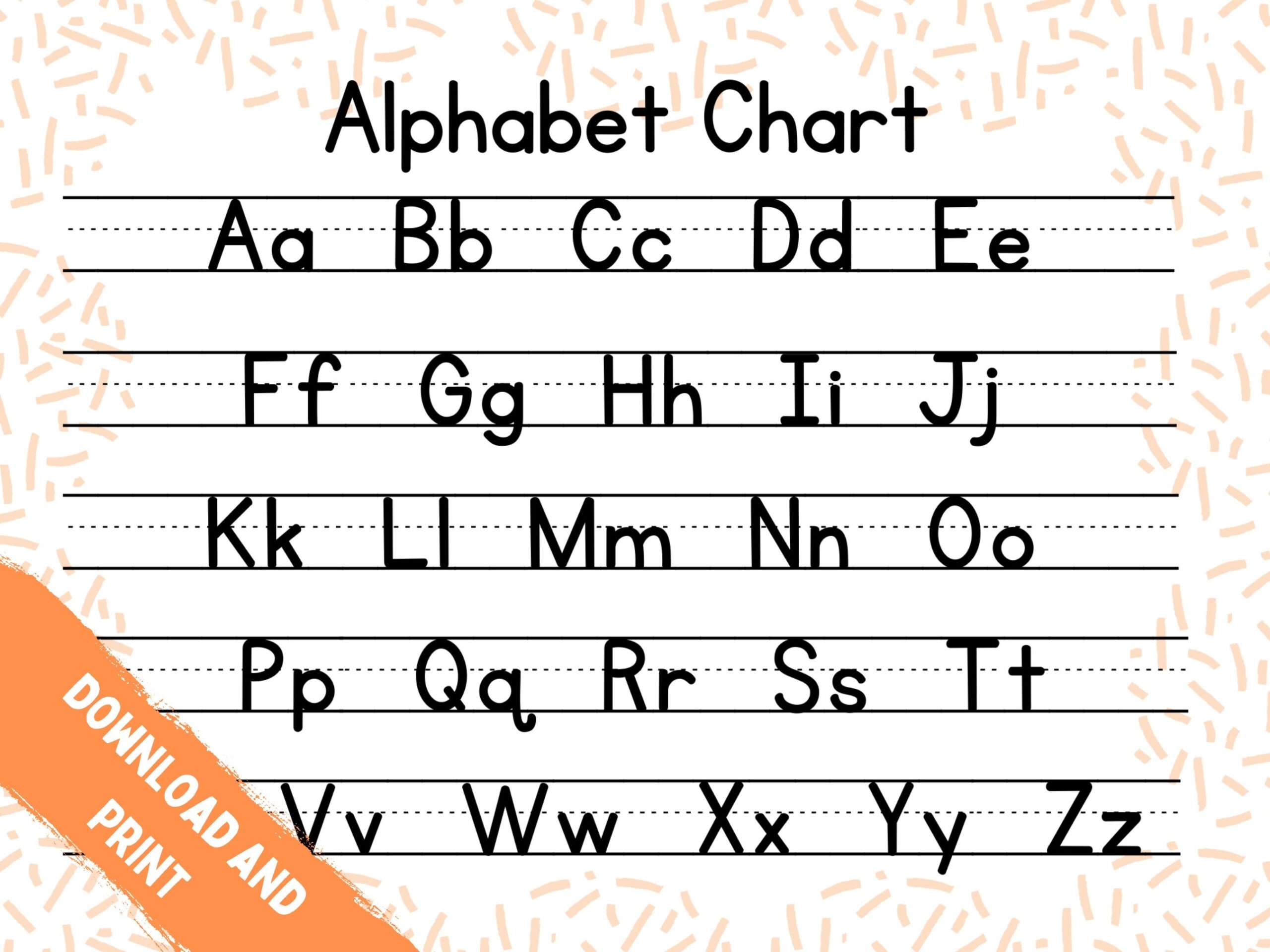 Printable ABC Chart Alphabet Chart Handwriting Chart Homeschool Resource Educational Instant Download PDF Print Etsy Israel ABC Chart Alphabet Printable Free Resources