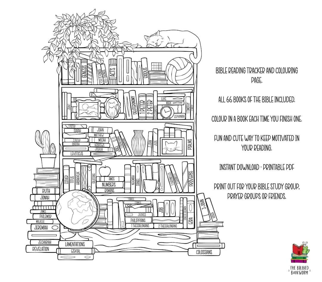 Printable Bible Reading Tracker Colouring Page I Bible Tracker I Bible Journalling I Bible Study I Printable I Instant Download Etsy