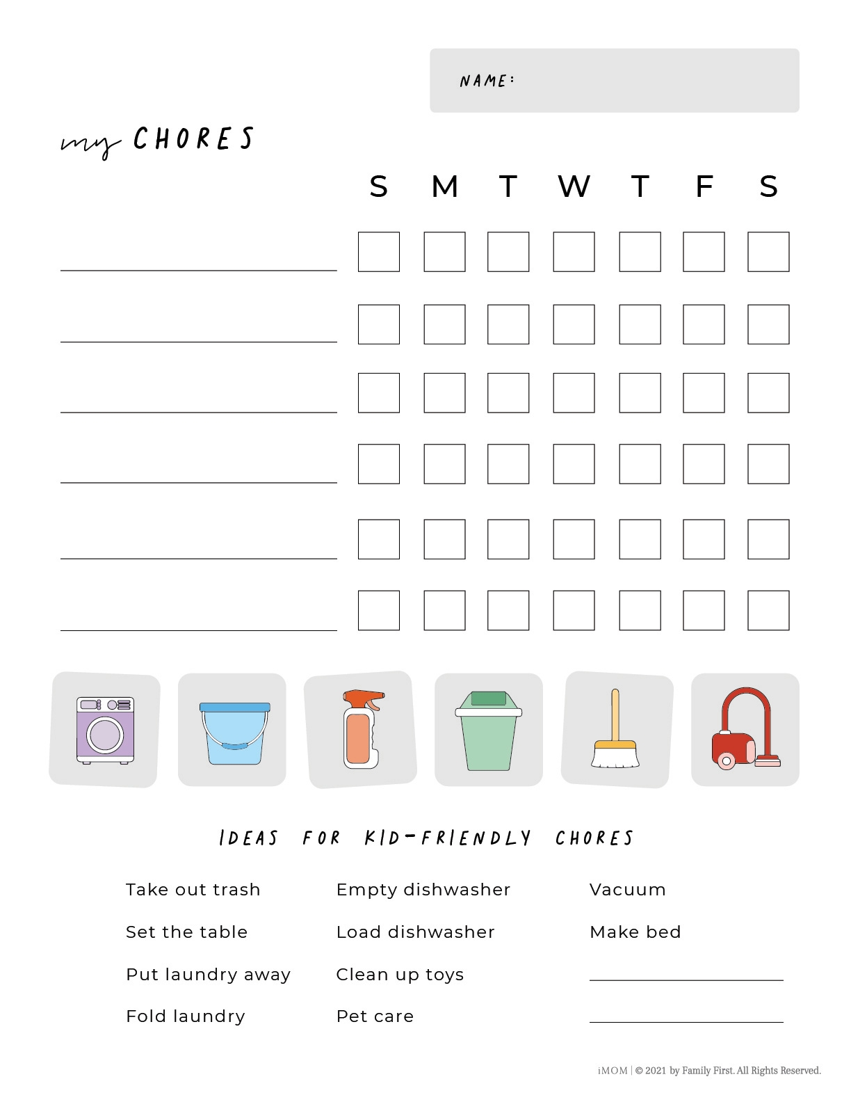 Free Customizable Chore Chart Templates To Print Canva