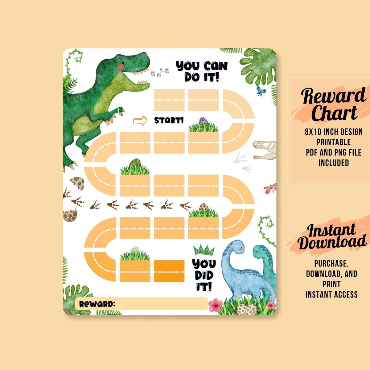 Printable Dinosaur Reward Chart Dinosaur Kids Behavior Chart Instant Download Sticker Chart Toddler Chore Chart T rex Behavior Chart Etsy