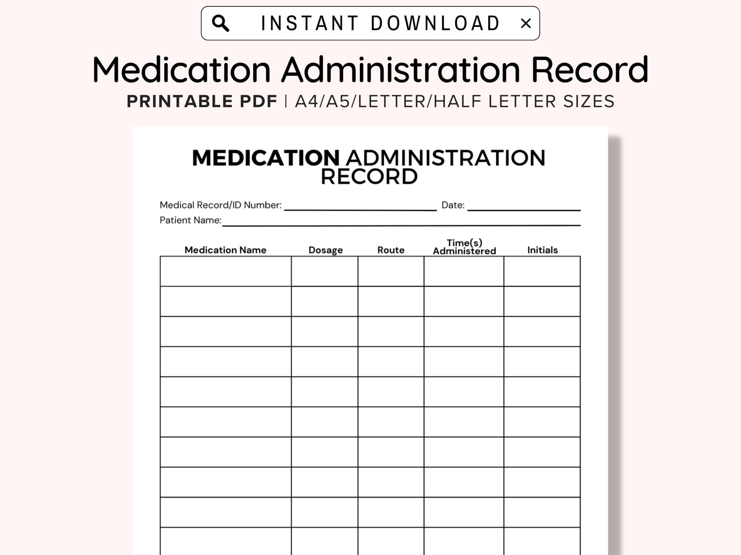 Medication Administration Record Template 10 Free PDF Printables Printablee