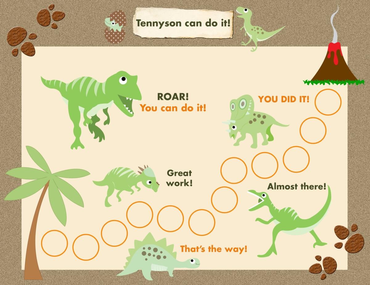Dinosaur I M A Big Kid Self Care Reward Chart ACN Latitudes