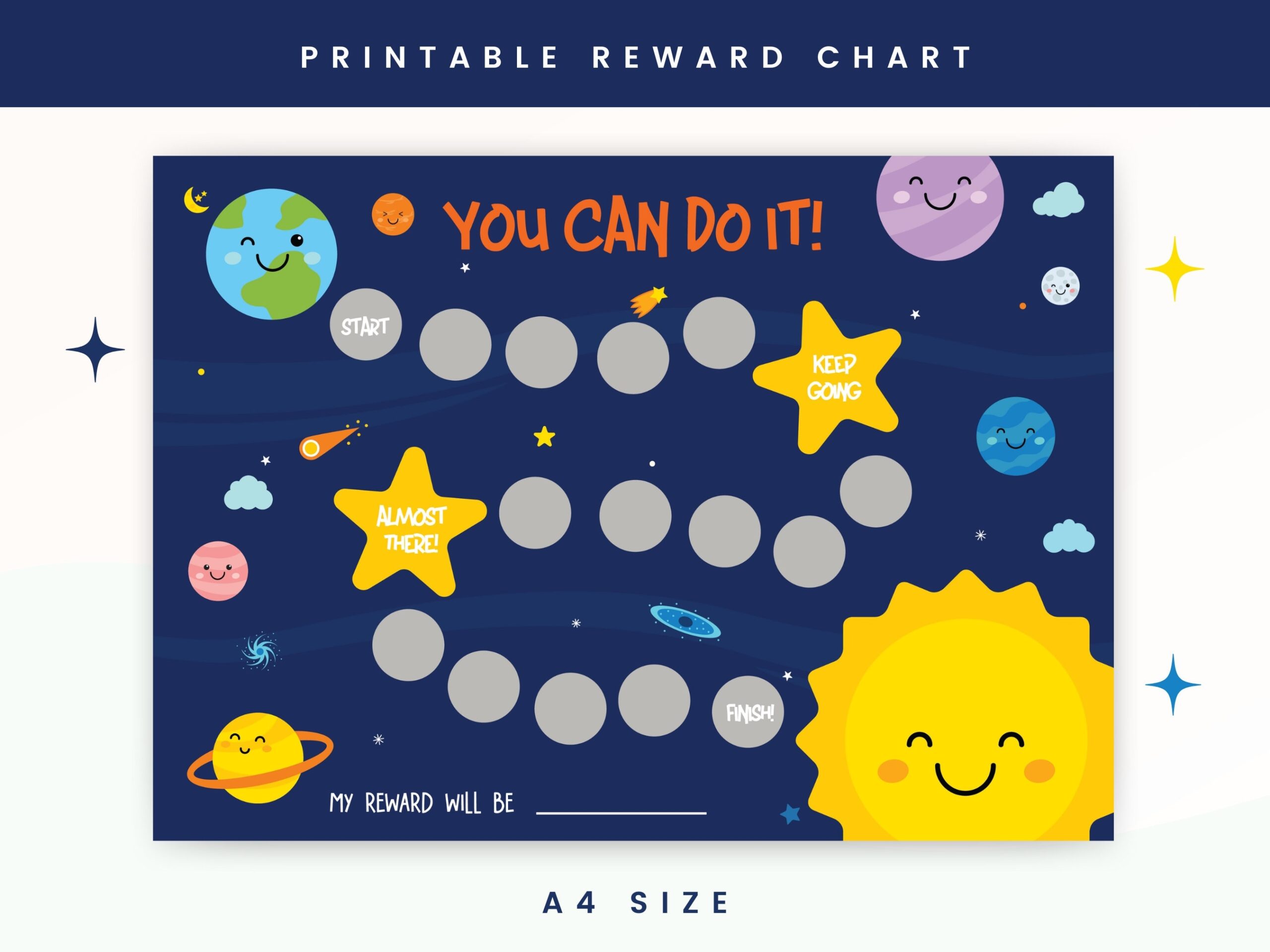 Printable Space Reward Chart Planet Chart Kids Reward Chart Chore Chart Printable Potty Training Chart Star Chart Galaxy Chart Etsy