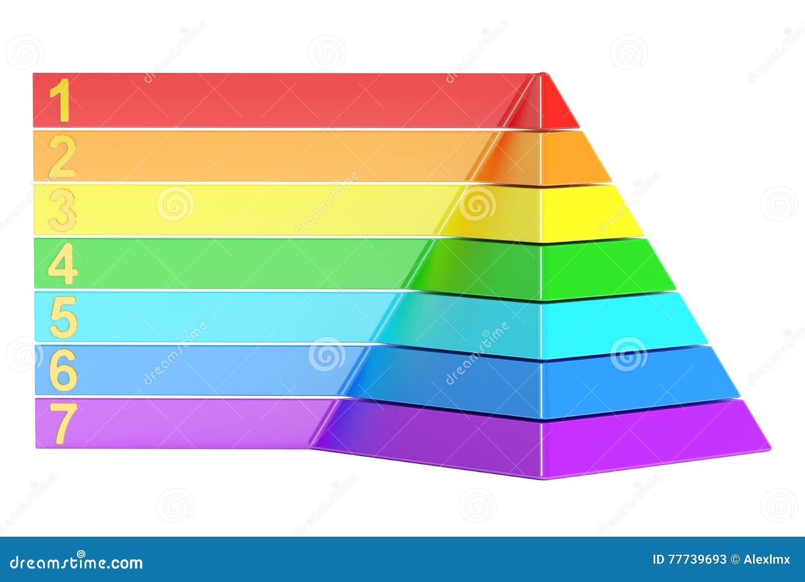 Pyramid With Color Levels Pyramid Chart 3d Rendering Stock Illustration Illustration Of Colored Levels 77739693