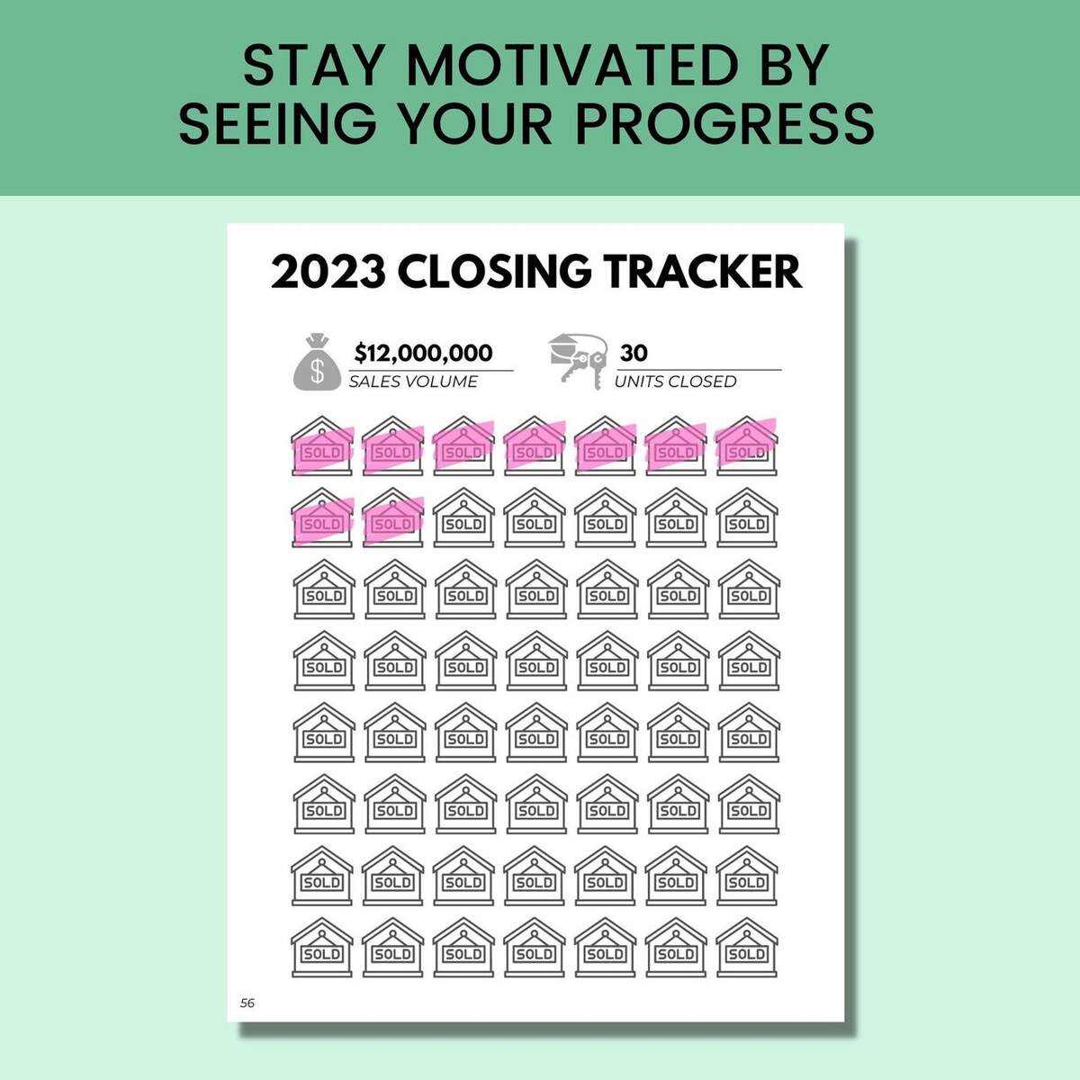 Real Estate Closing Goal Chart