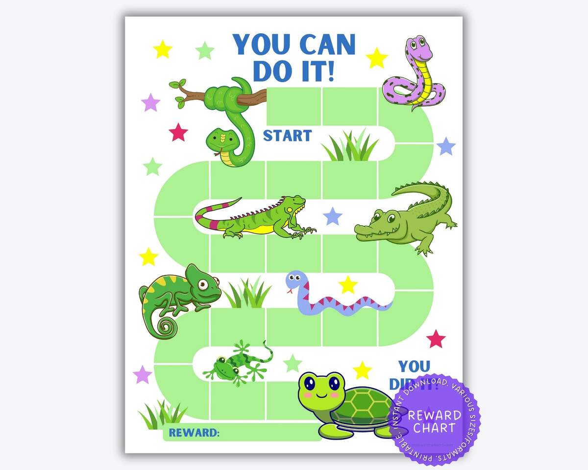Snake Sticker Charts Printable Reading Incentive Reward Reproducibles Classful