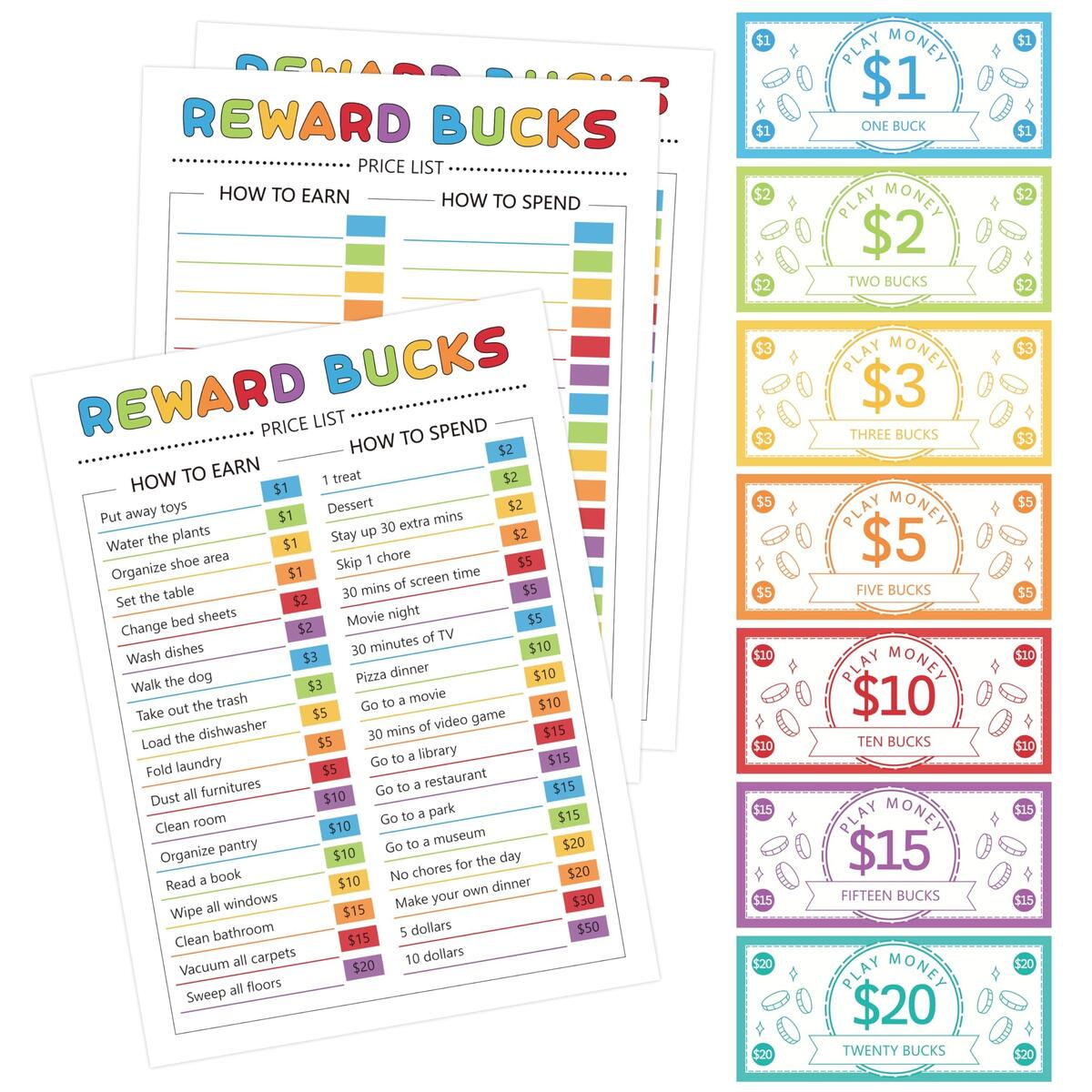 Reward Bucks Charts For Kids 633P Good Behavior Reward Chart Chore Chart Fo EBay