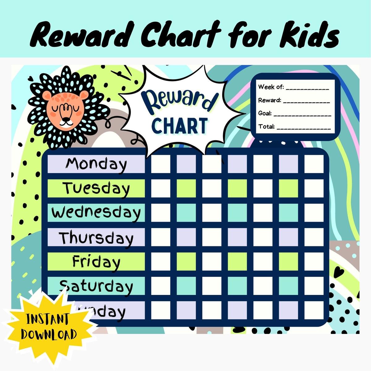 Reward Chart For Kids Toddlers Daycare And Classrooms Positive Behavior Reward System Home School Instant Digital Print Lion Theme Etsy Prop Money COcnny Kids Chore Reward Charts 201pc Behavior System With Task Lists Play Money