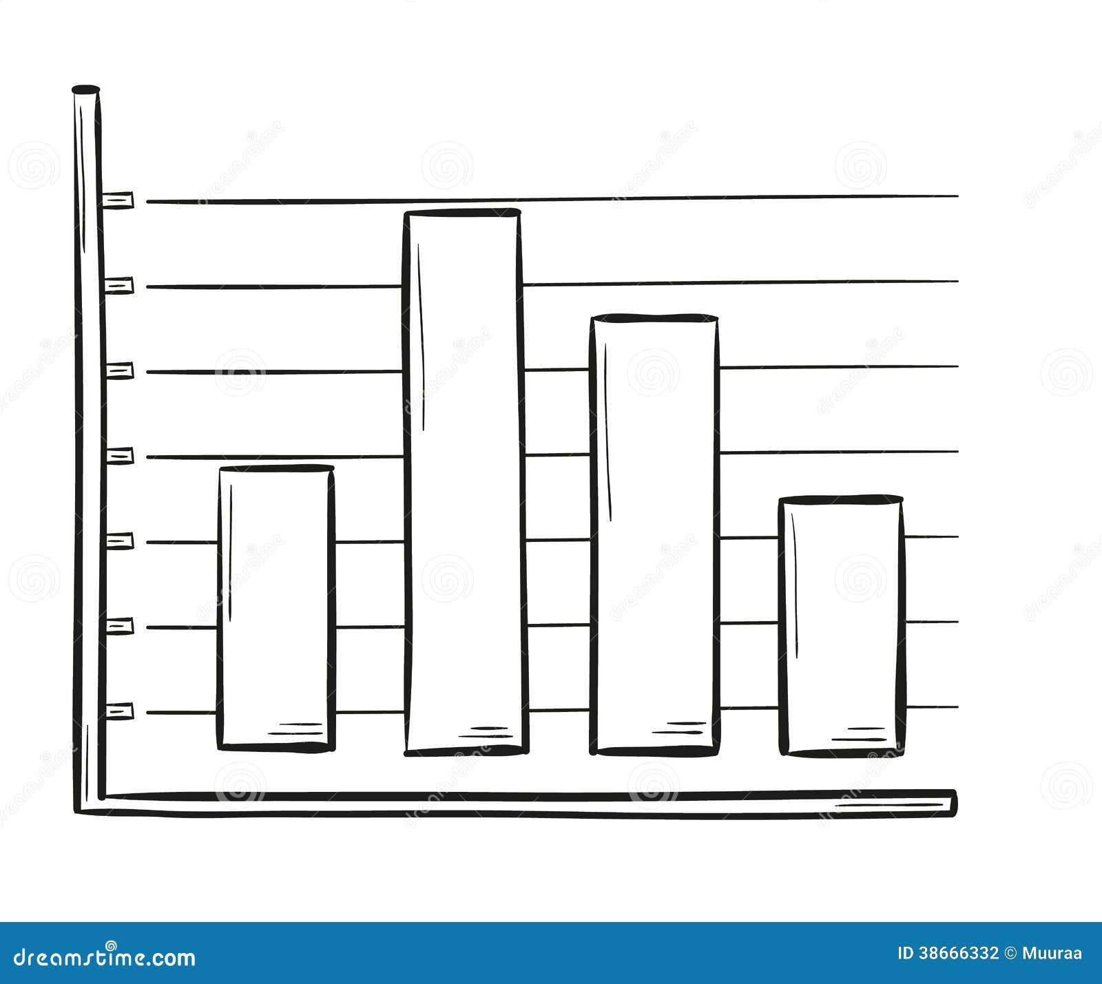 Sketch Of The Bar Chart Stock Vector Illustration Of Isolated 38666332